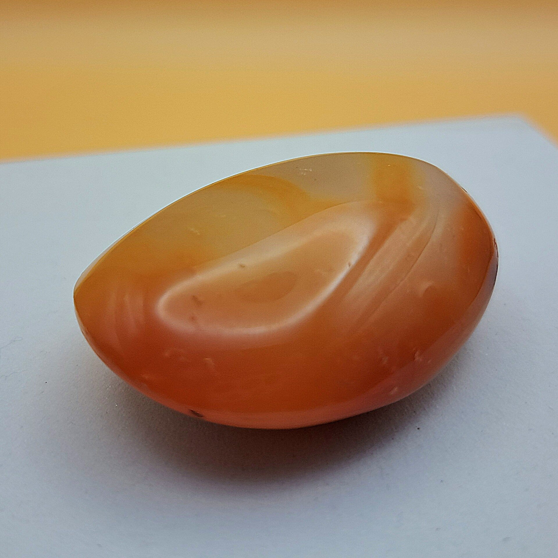 Gladde steen - Carneool nr 2 - 3 cm