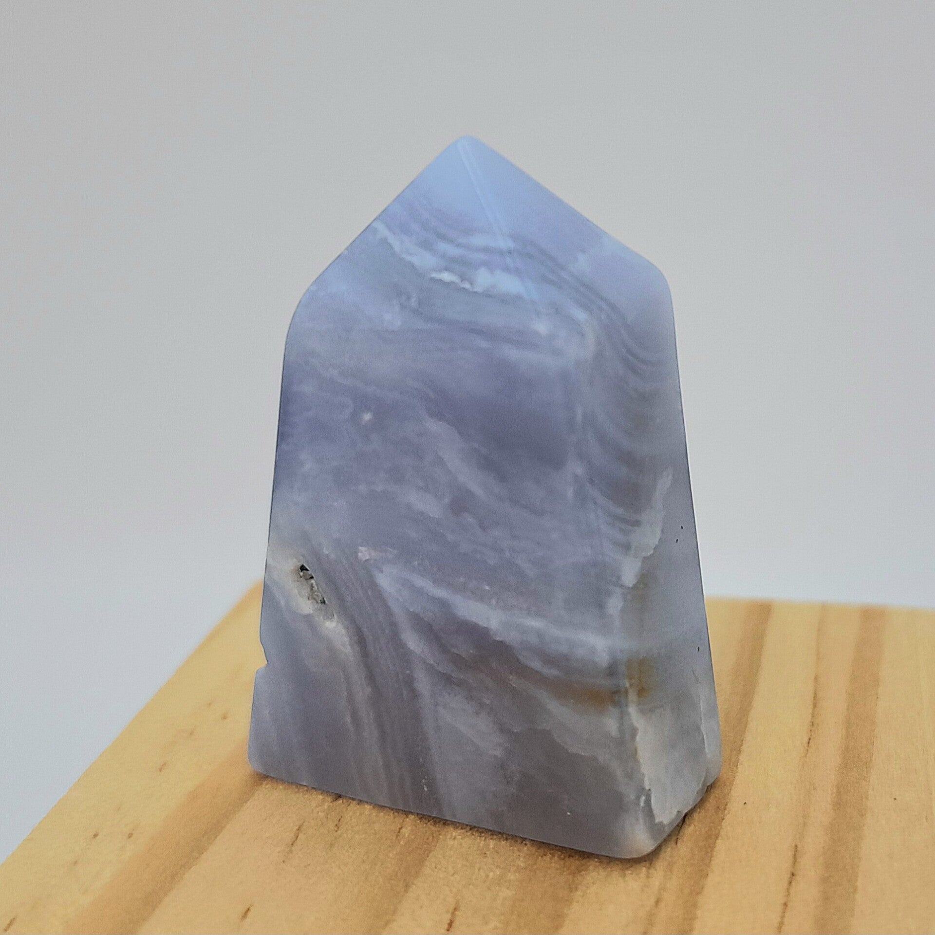 Punt - Blauwe kant agaat - H 4 cm