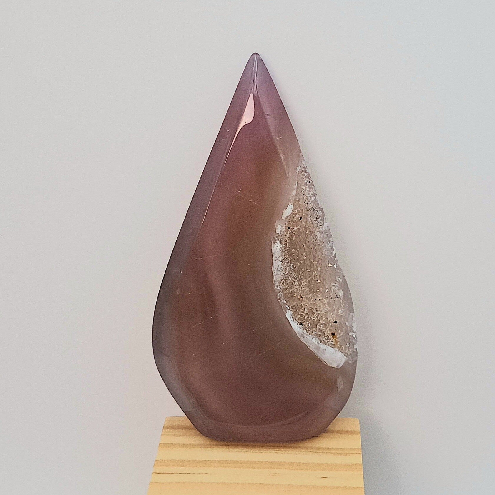 Vlam - Paarse agaat 'Druzy' - H 10 cm