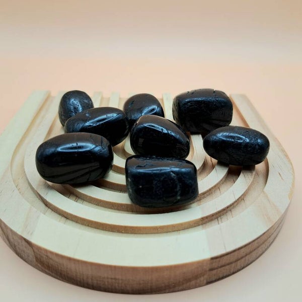 Gladde steen - Zwarte toermalijn - Trommelsteen