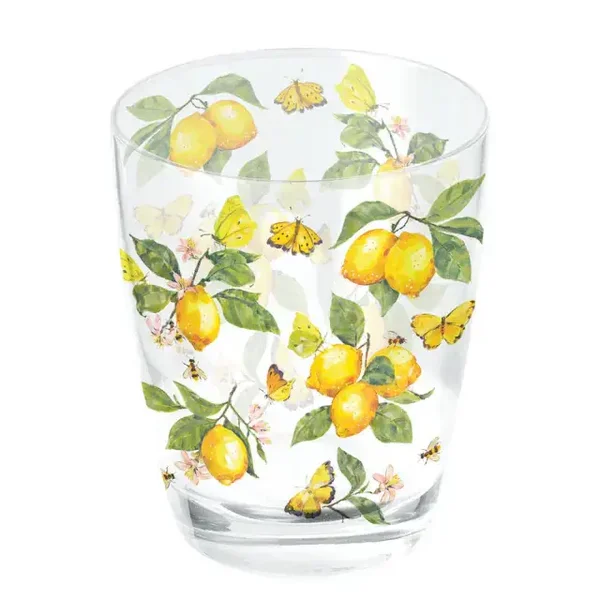 Fresh lemons white waterglas 0,25l
