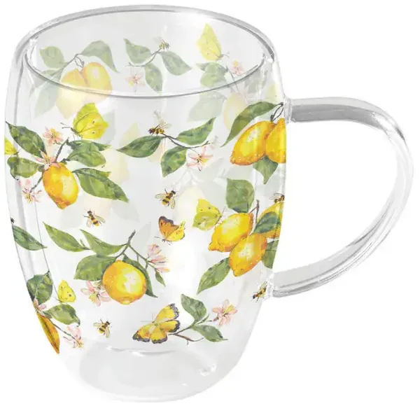 Fresh lemons white dubbelwandig glas 0,35l