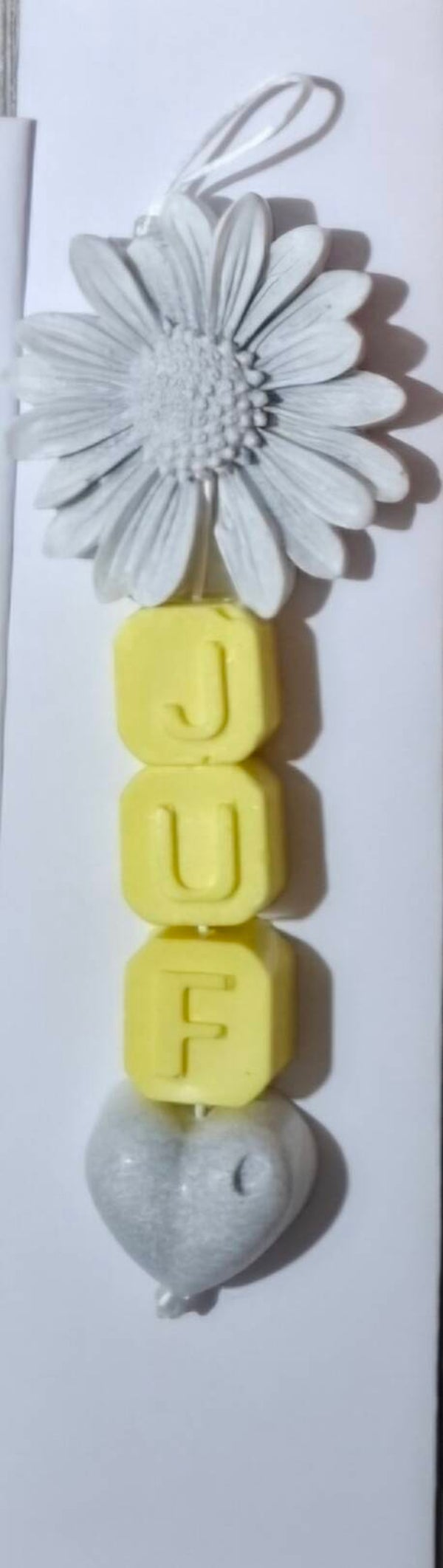 Naamketting 3 letters bloem en hart