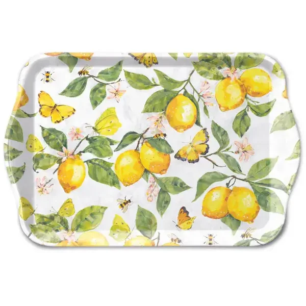 Fresh lemons white dienblad 13 x 21 cm