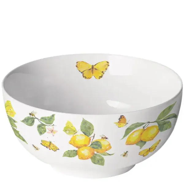 Fresh lemons white bowl