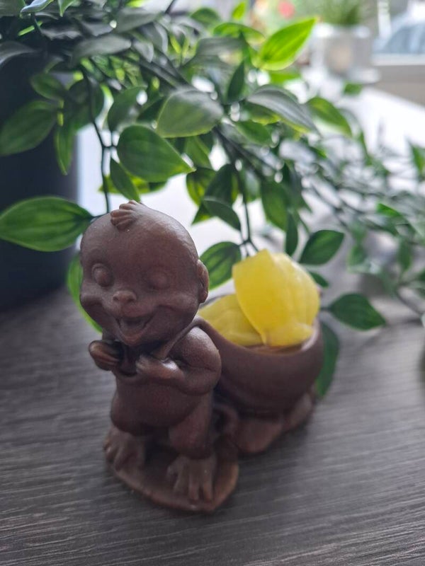 Aap met mandje bananen