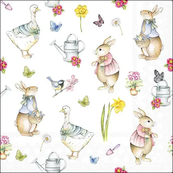 Easter garden servetten 25 x 25 cm