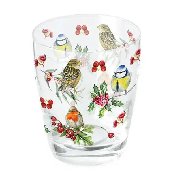 Birds in winter waterglas 0.25l