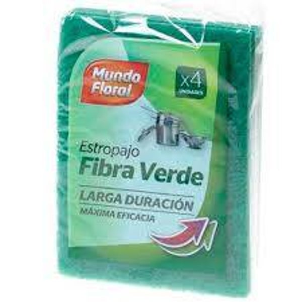 Estropajo básico mundo floral 4 unidades