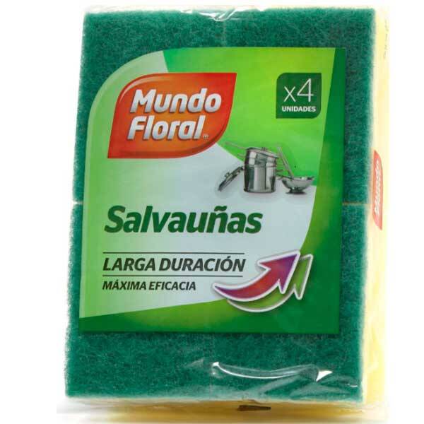 MUNDO FLORAL ESTROPAJOSALVAUÑAS 4 UNIDADES