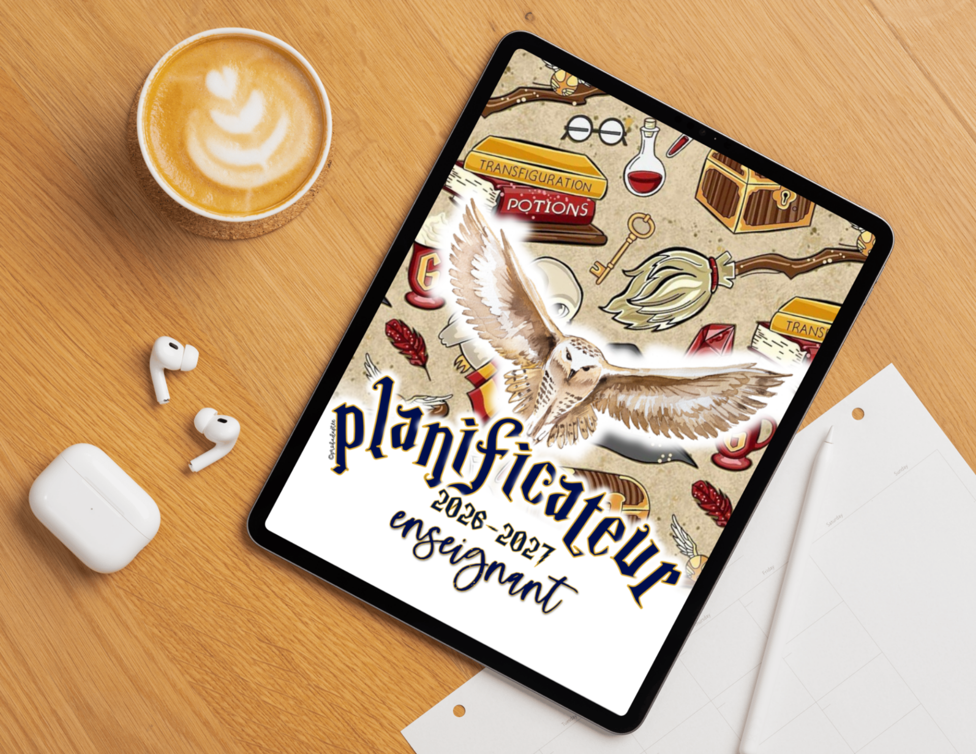 PDF - Planificateur Sorcier (beige) - 5 périodes