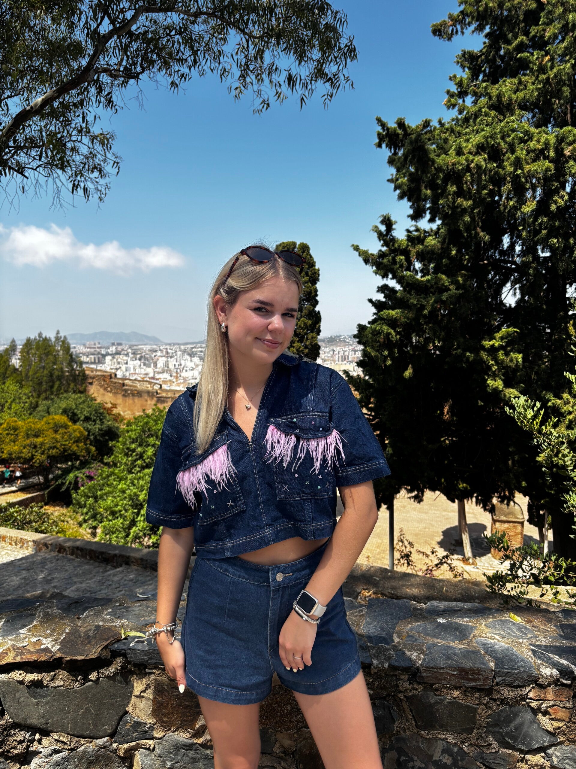 Denim Bowie top
