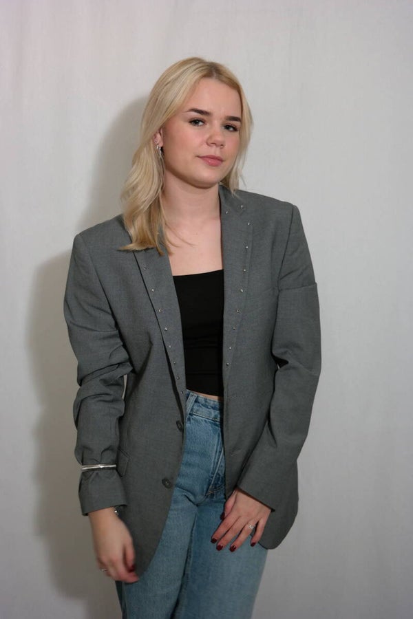 Grey stud blazer