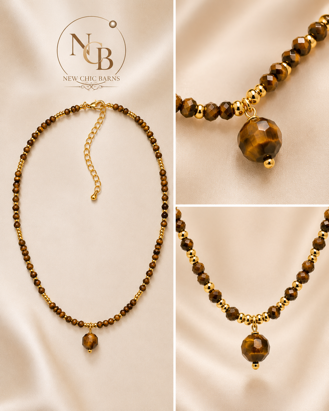 Collier en Œil de Tigre – Protection & Élégance