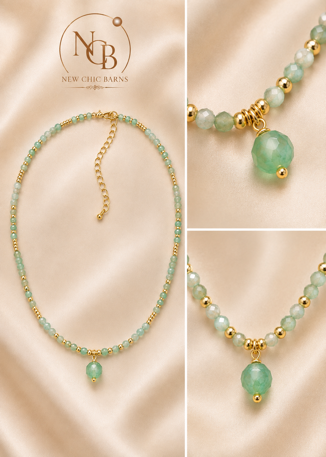 Collier en Aventurine Verte – Douceur & Harmonie