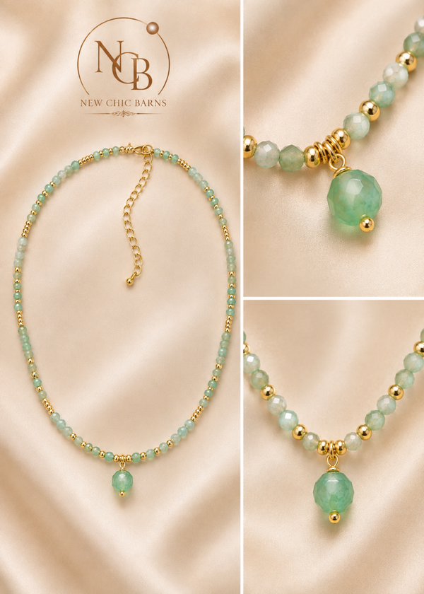 Collier en Aventurine Verte – Douceur & Harmonie