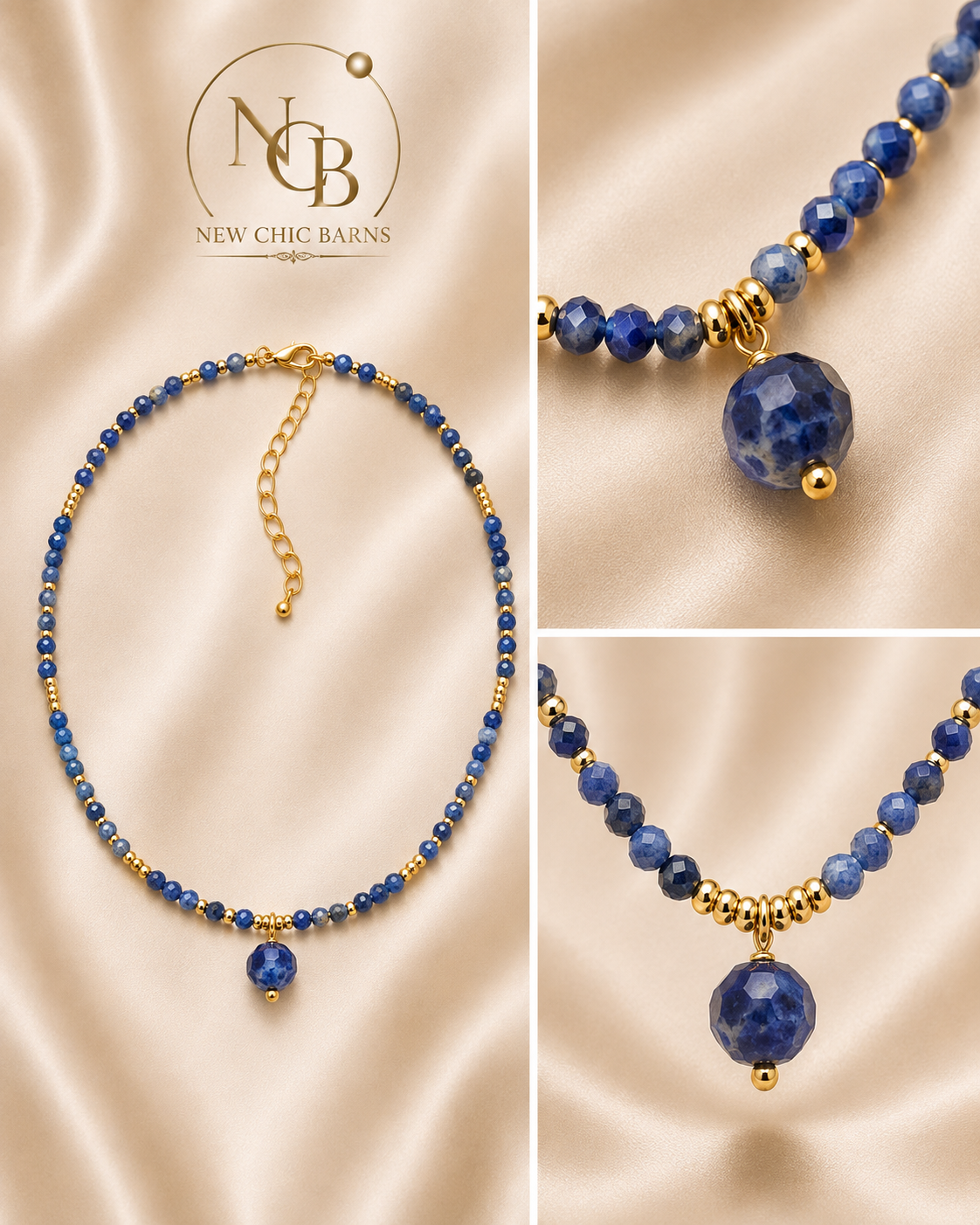 Collier en Sodalite – Sérénité & Élégance