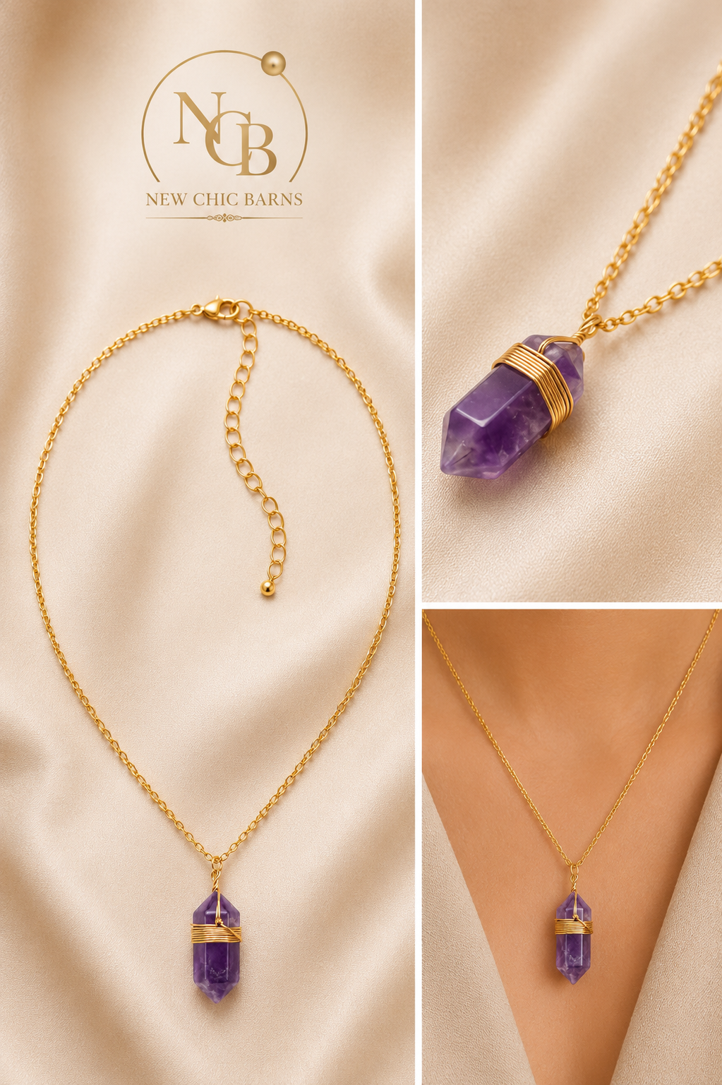 Collier BOHO – Améthyste