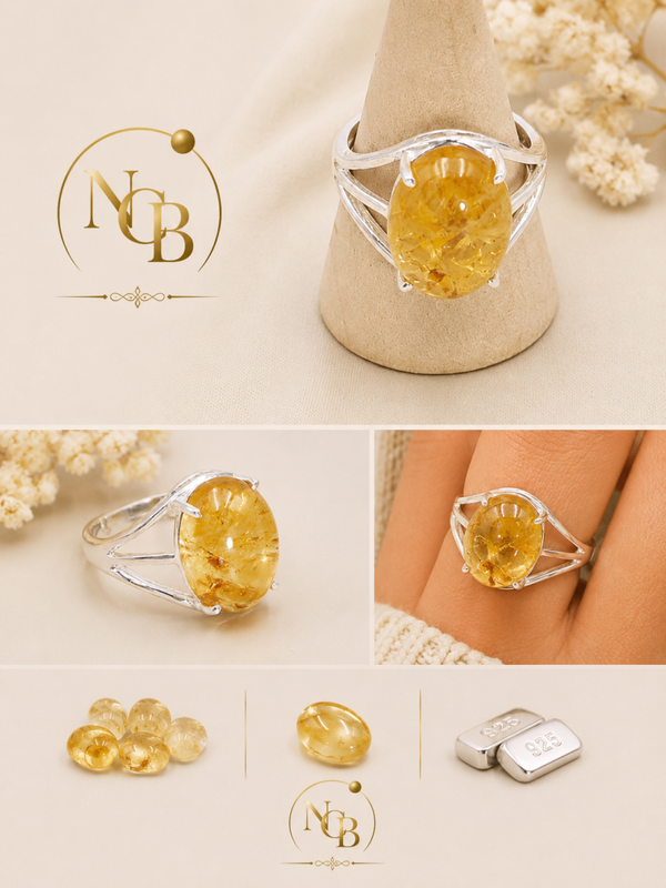 Bague en Citrine – Argent 925