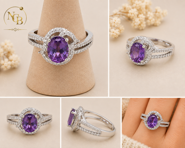 Bague Améthyste – Argent 925 Rhodié