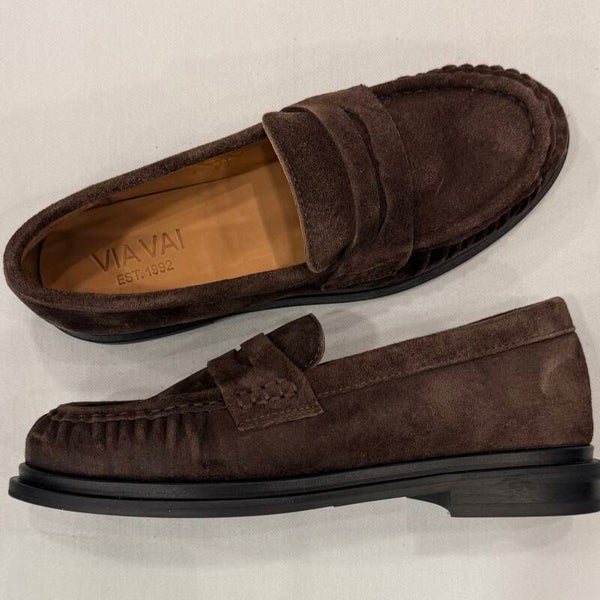 Via Vai 62444-01-316 Fae Sarah loafer suede donkerbruin