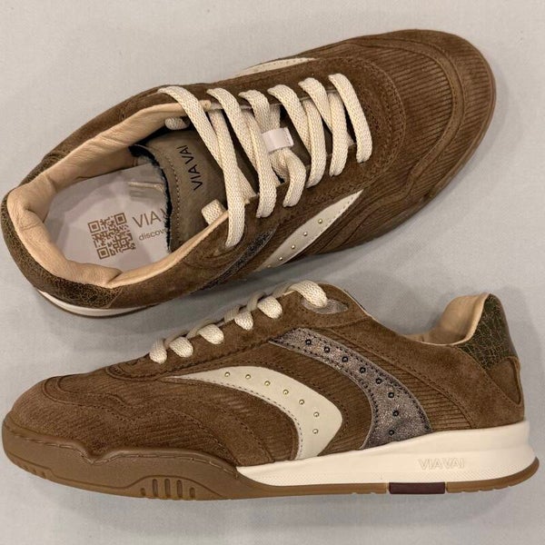 Via Vai 62390-05-1384 Kris Pax sneaker suede leer camel