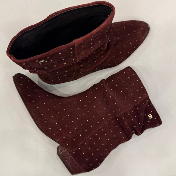 Maruti Amina Enkel laarsje suede burgundy met studs
