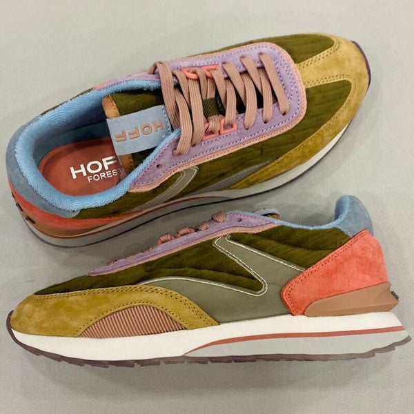 Hoff sneaker Forest groen roze combi