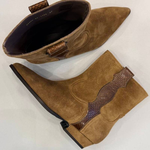 Via Vai 62490-01-1384 Vive Anna enkel laarsje suede bruin khaki