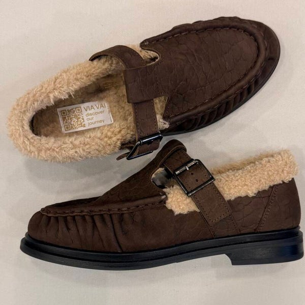 Via Vai 62481-01-316 Fae Remi loafer suede met croco structuur