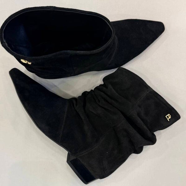 Babouche Luana-2 Enkel laarsje suede zwart