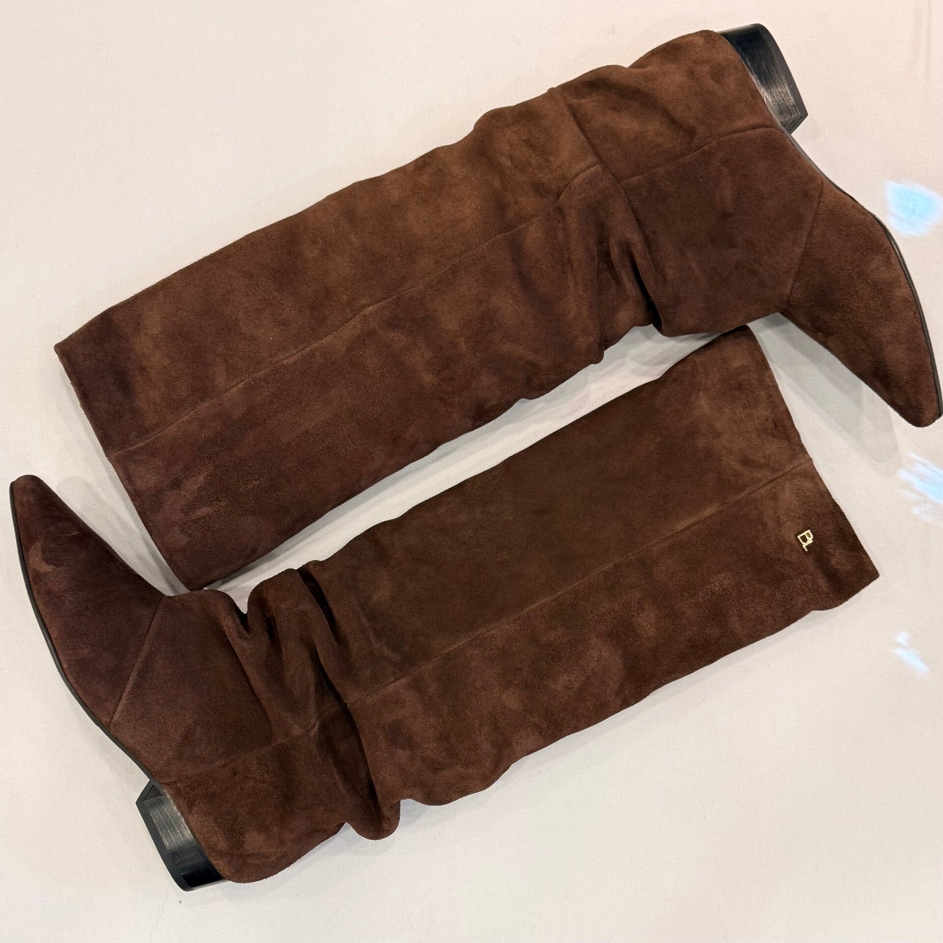 Babouche Aline-2 Laars suede bruin