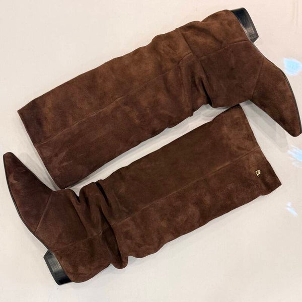 Babouche Aline-2 Laars suede bruin