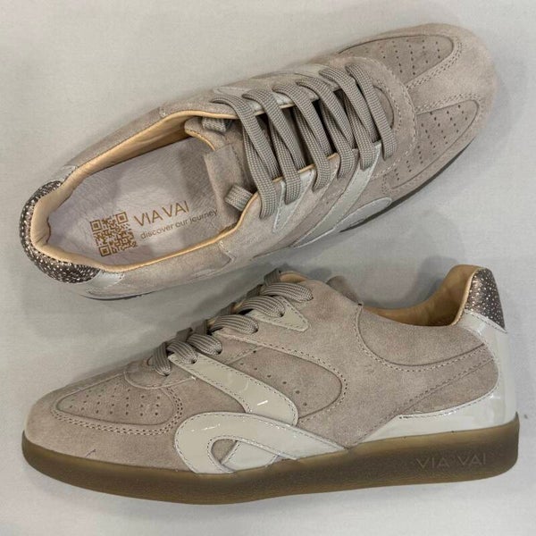Via Vai 62353-01-204 Nilla Macy sneaker suede leer kiezel