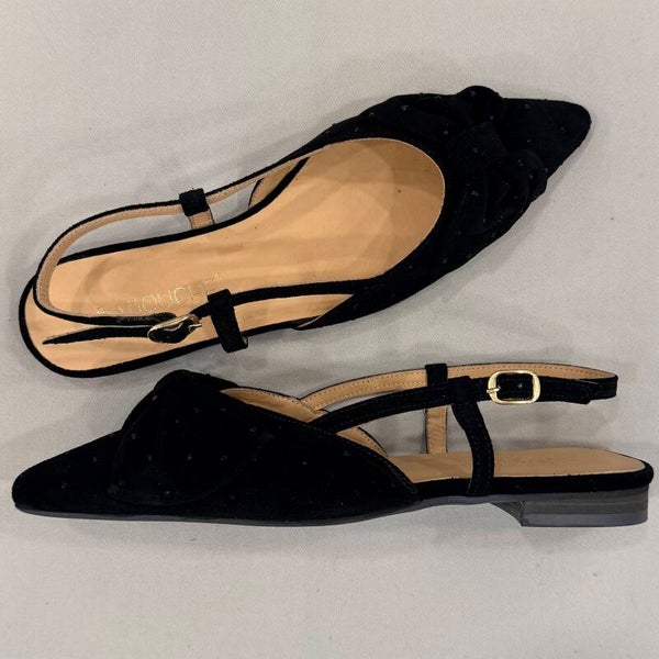 Babouche Jona-2 slingback suede zwart