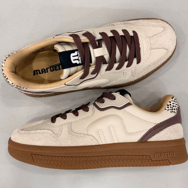 Maruti Yale off white bordeaux sneaker leer