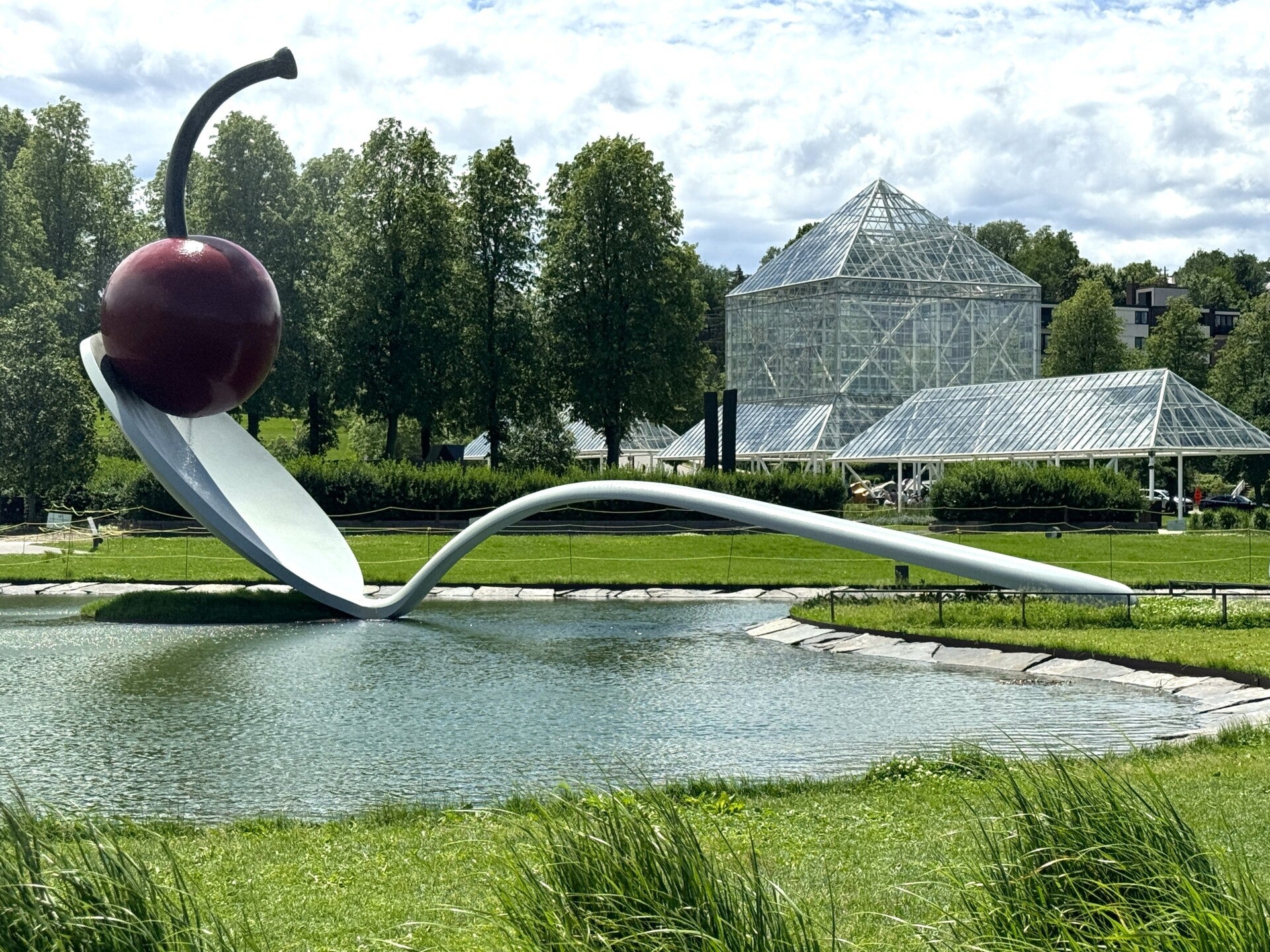 Spoonbridge and Cherry sculpture at the Minneapolis Sculpture Garden 