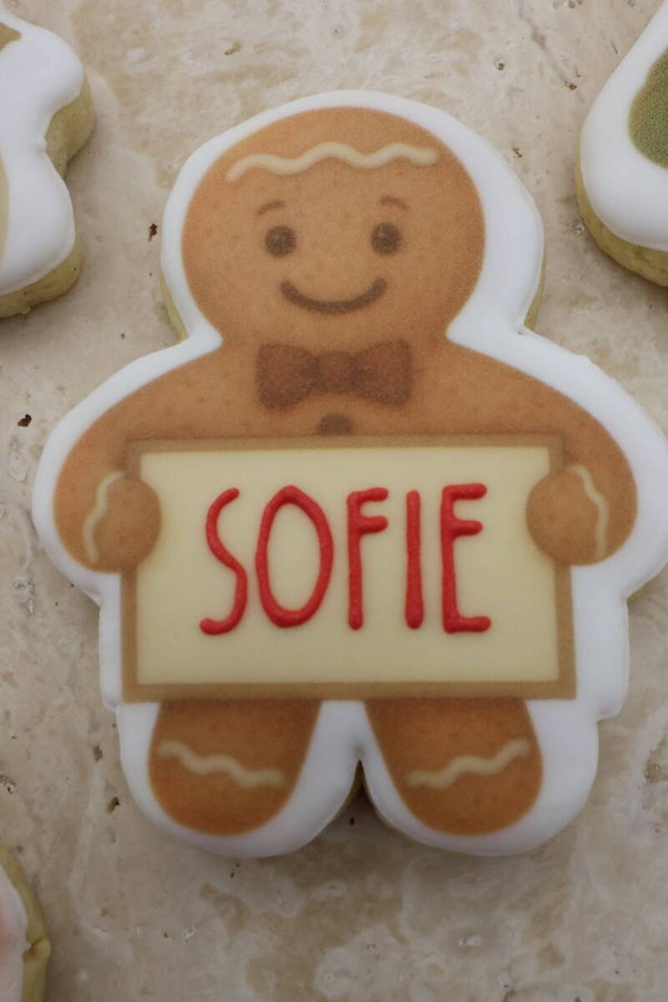 Pepperkakemann med skilt