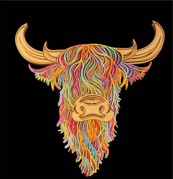 Paint a 3D Wooden Layered Highland Cow Workshop - Frid 3rd July2026 - 1-3pm - Farmhouse Design & Crafts, Broad House Farm, Droitwich, WR9 0LZ  - £39-
