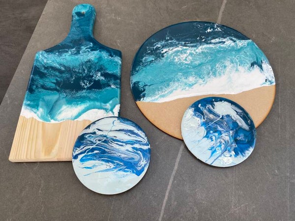 ‼️ NEW VENUE ‼️Resin Waves Board & Coaster Workshop - Sat 26th Sept 26 - 10.30am-12.30pm - Artyfacts, Broad Street, Bromsgrove - £55