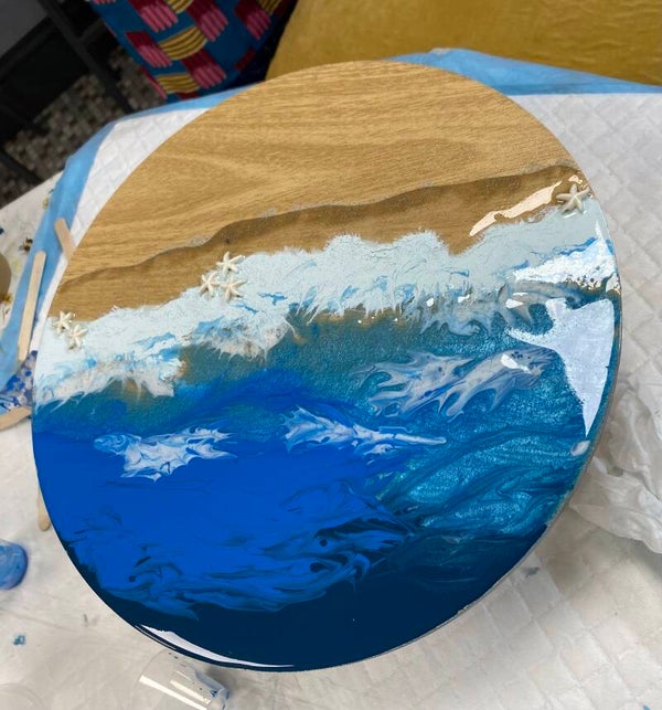 Resin Waves Chopping Board - Sat 15th Aug 2026 - 1.30-3.30pm - Amelia’s Crafts, Studley - £55