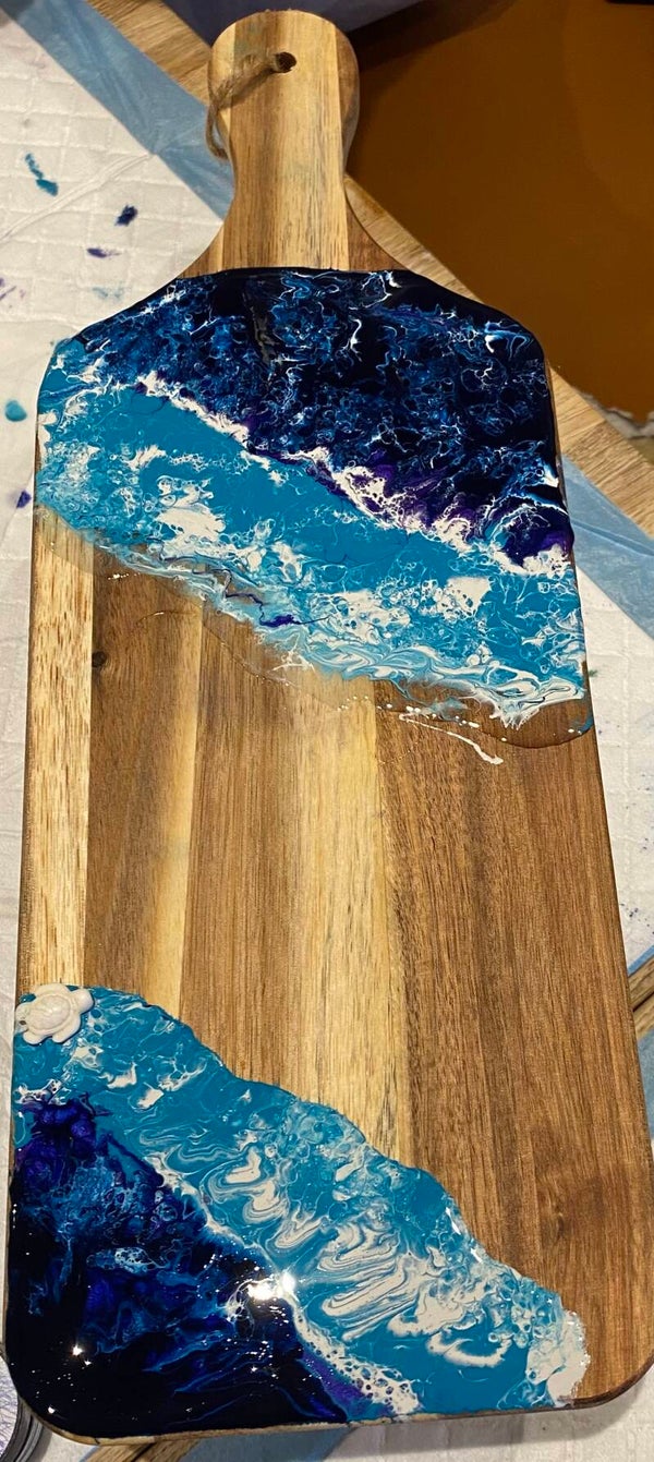 ‼️NEW VENUE ‼️ Resin Waves Board & Coaster Workshop - Frid 18th Sept 26 - 10am-12pm - Warwickshire Artisan - £55