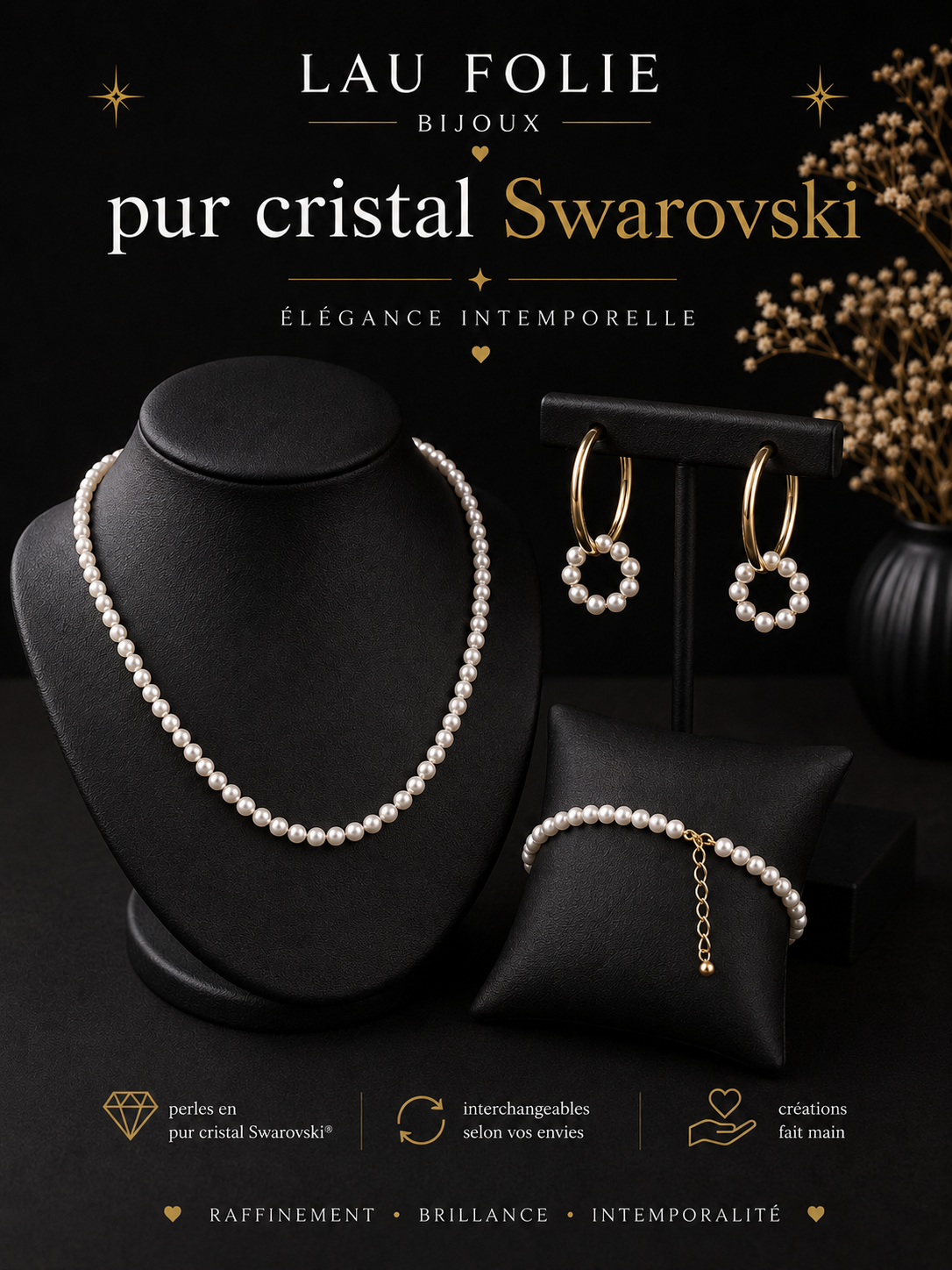 Parure édition limitée ornée de perles Swarovski