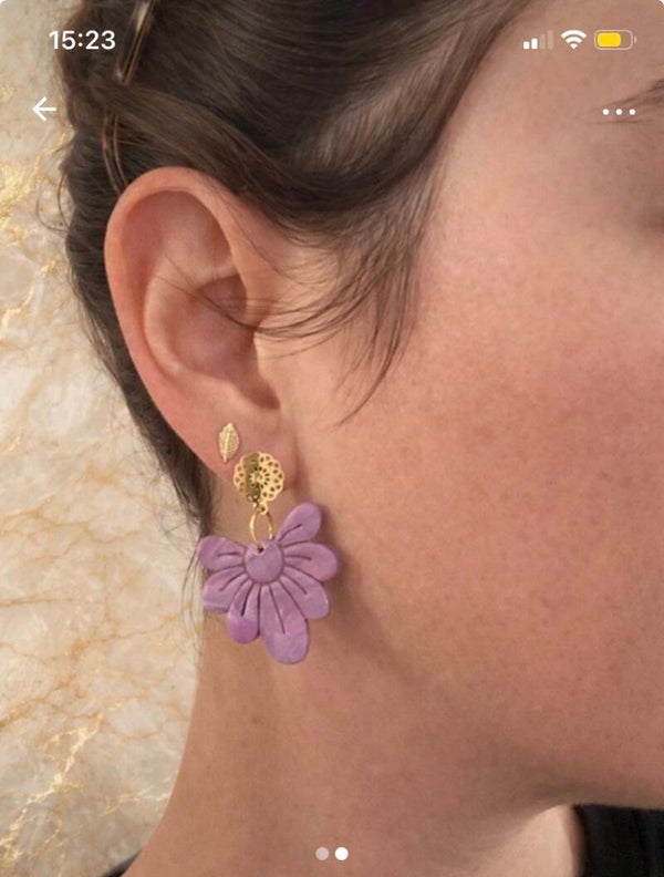 Boucles Fleurs de Lotus Lila