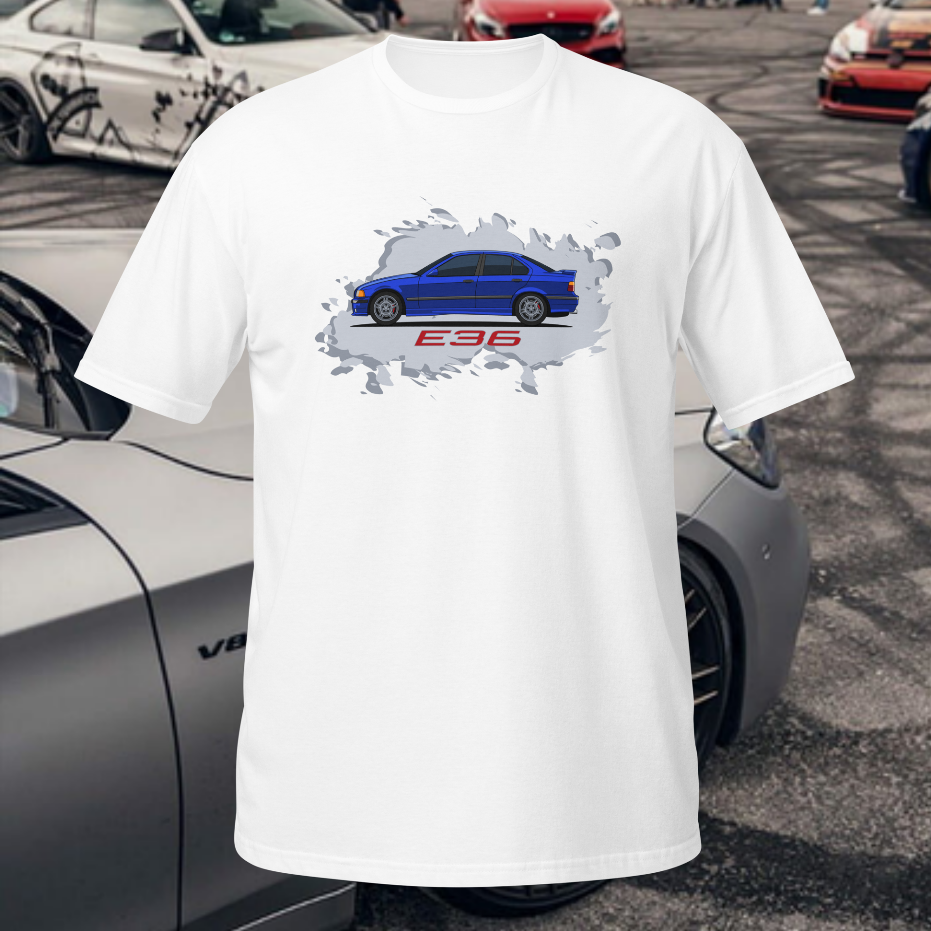 E36 Classic Car T-Shirt – Iconic 90s Sports Sedan Illustration