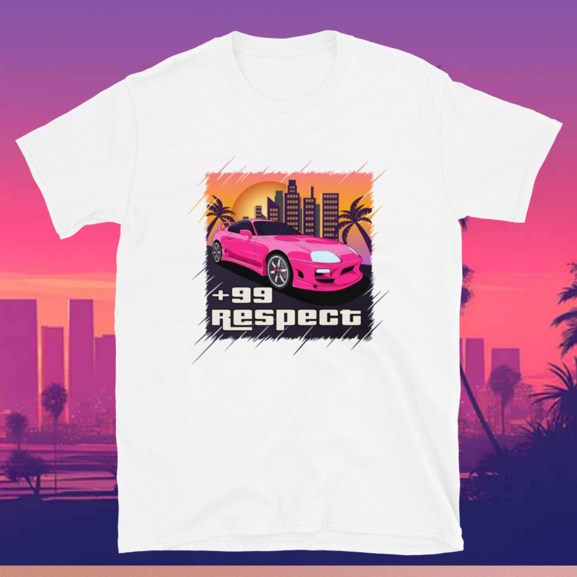 Retro Vice City JDM Car Illustration – Neon Nights