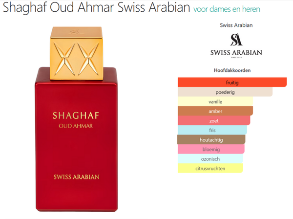 Swiss Arabian Shaghaf Oud Ahmar- Lente/zomer-Unisex