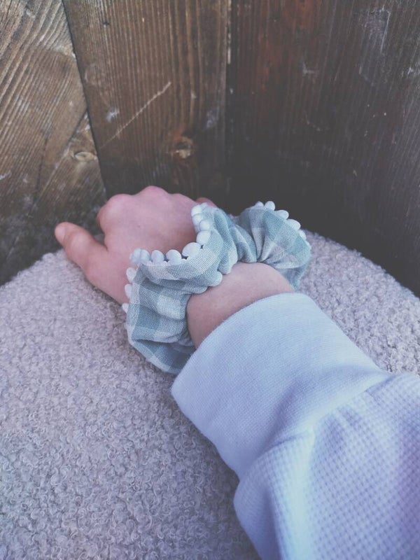 Musselin blau weiss karriert