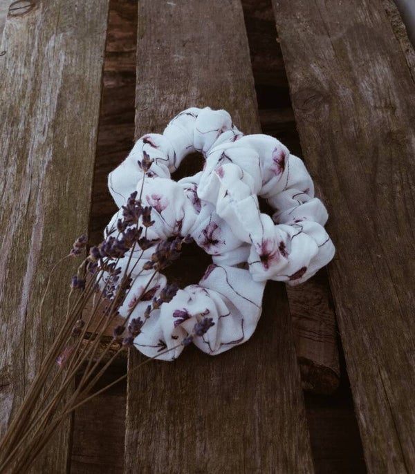 purple flower Scrunchie