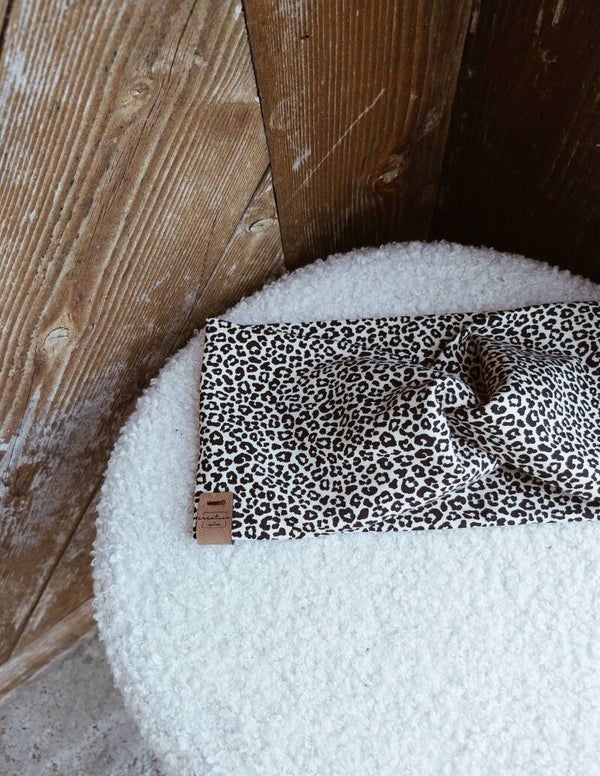 Stirnband Leoprint beige